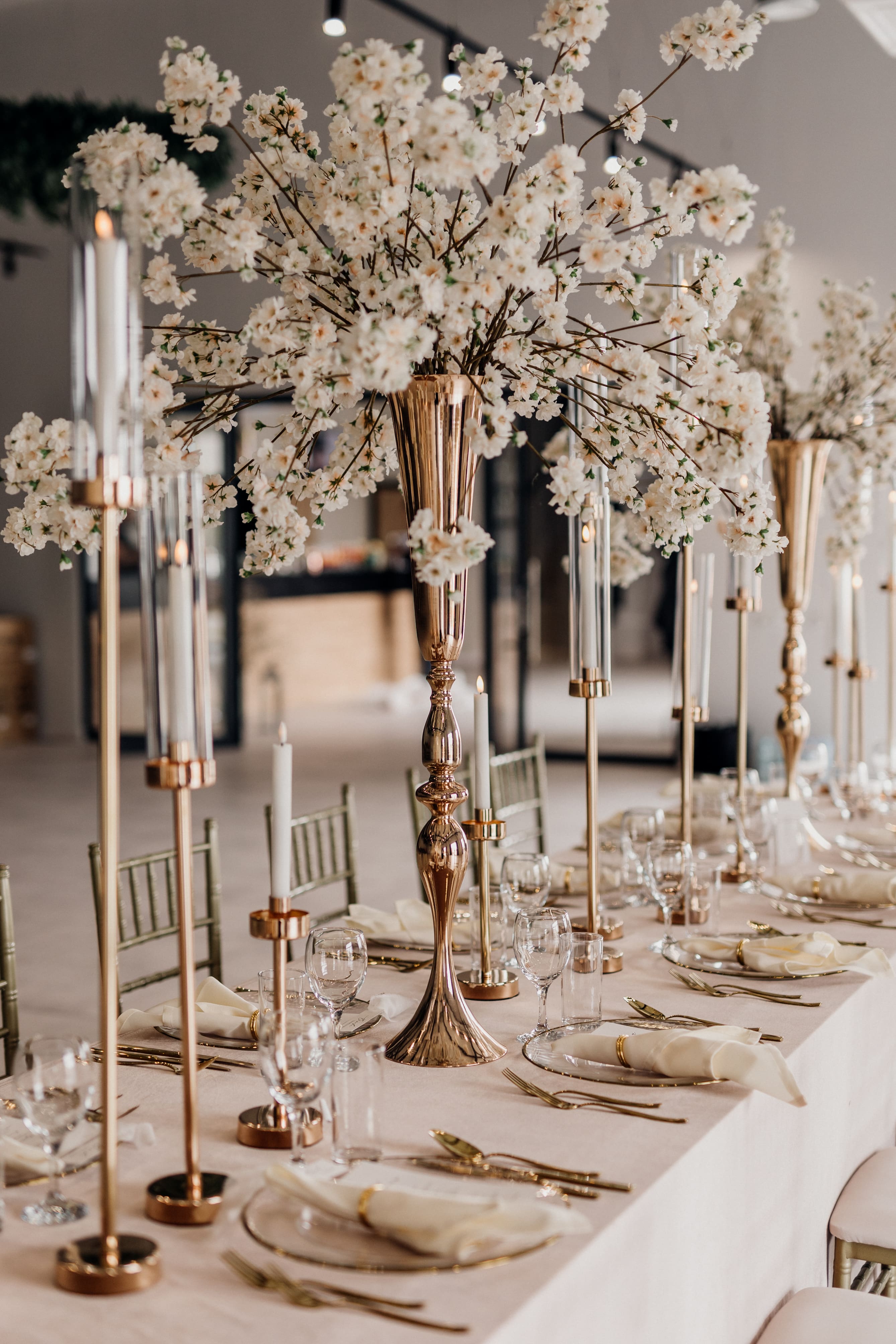 A table with wedding decorations